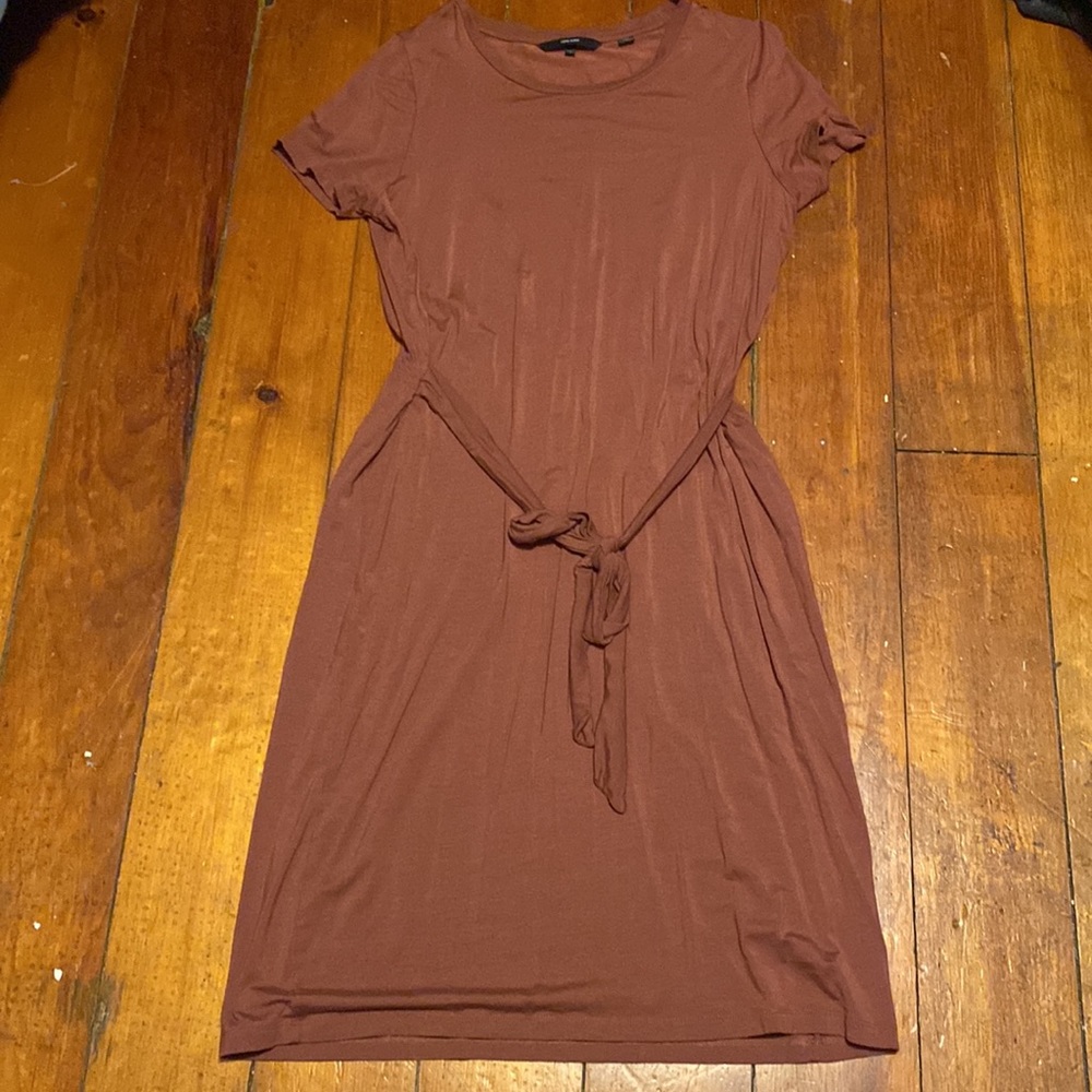 Vero Moda Bianca Dress Tie Waist Mahogany - Picture 2 of 9